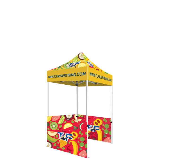 Package #7   5x5 Tent (Frame +Printed Top+3 *Double sided printed half wall with clamp bars )