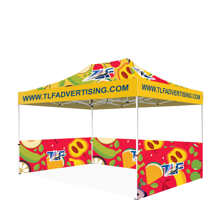 USA Free Shipping package #7   10x15 Tent (Frame +Printed Top+2*Double Sided Printed 10ft Half Walls+1*Double Sided Printed Half  Back Walls)