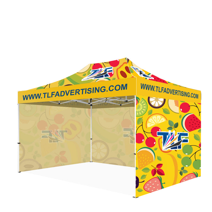 USA Free Shipping package #8   10x15 Tent (Frame +Printed Top+Single  Sided Printed 15ft Back Wall +2*Single Sided Printed 10ft  Full Walls)