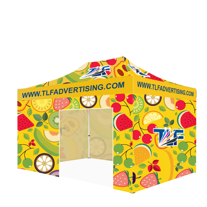 Package #10  10x15 Tent (Frame +Printed Top+2*Single Sided Printed 15ft Full Wall +2*Single Sided Printed 10ft  Full Walls)