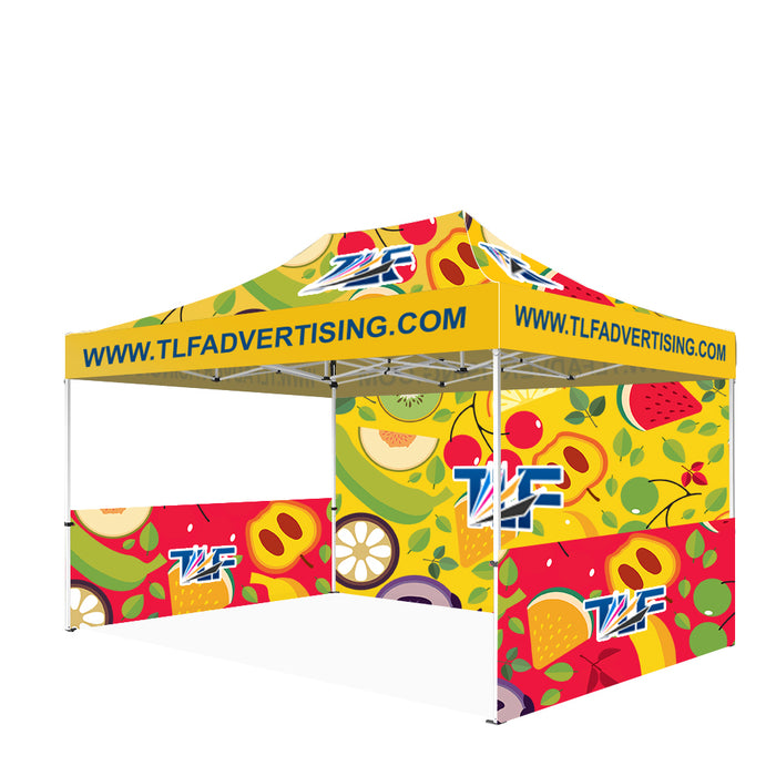 USA Free Shipping package #5   10x15 Tent (Frame +Printed Top+Double Sided Printed Full Back Wall +2*Double Sided Printed Half Walls)