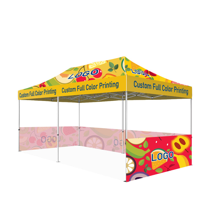 USA Free Shipping package #6   10x20 Tent (Frame +Printed Top+2*Single Sided Printed 10ft Half Walls+1*Single Sided Printed 20ft Half Walls)