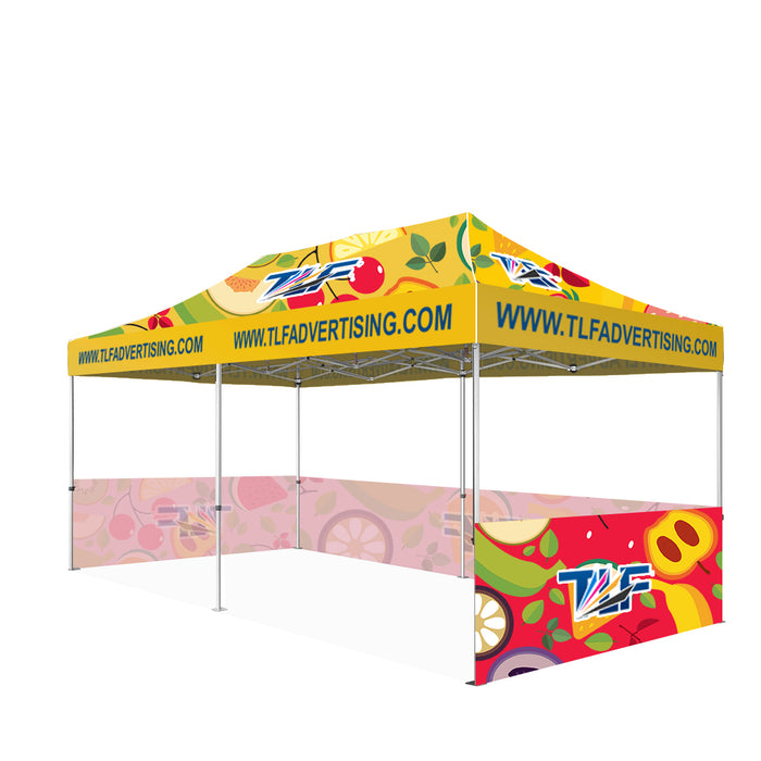 Package #6   10x20 Tent (Frame +Printed Top+2*Single Sided Printed 10ft Half Walls+1*Single Sided Printed 20ft Half Walls)