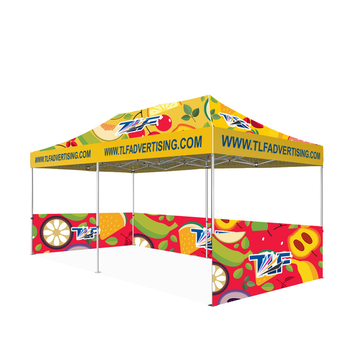 USA Free Shipping package #7   10x20 Tent (Frame +Printed Top+2*Double Sided Printed 10ft Half Walls+1*Double Sided Printed 20ft Half Walls)