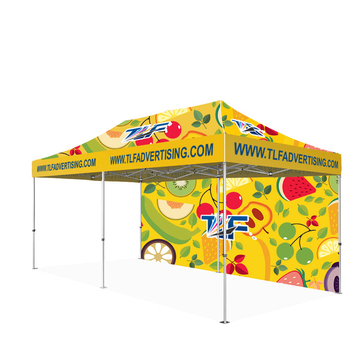 Package #3   10x20 Tent (Frame +Printed Top+Double Sided Printed 20ft Full Back Wall )