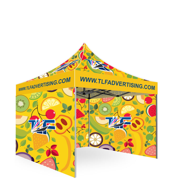 Package #9   13x13 Tent (Frame +Printed Top+3 *Double sided printed full wall )