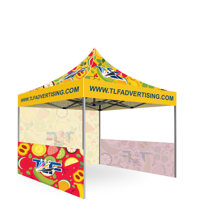 USA Free Shipping package #4   10x10 Tent (Frame +Printed Top+Single Sided Printed Full Wall +2 *Single sided printed half wall with clamp bars )