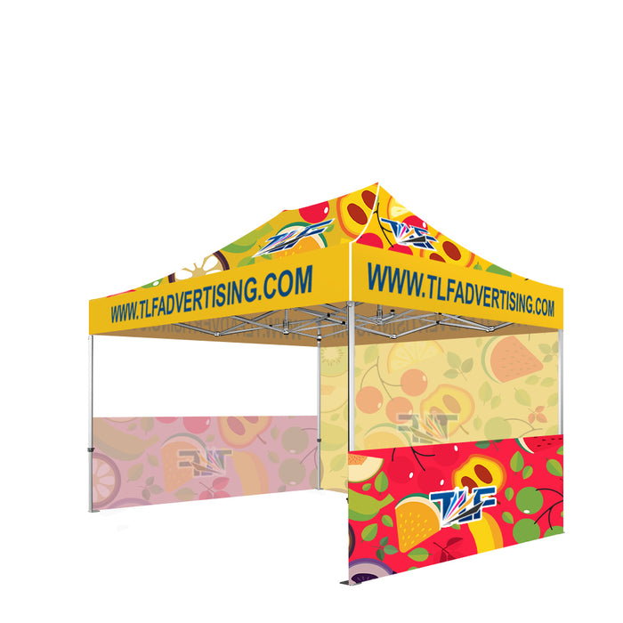 Package #4   13x20 Tent (Frame +Printed Top+Single Sided Printed Full Back Wall +2*Single Sided Printed Half Walls)