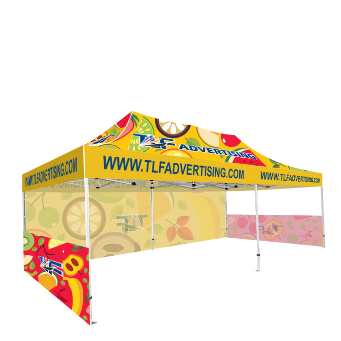 Package #4   13x26 Tent (Frame +Printed Top+Single Sided Printed 26ft Full Back Wall +2*Single Sided Printed 13ft Half Walls)