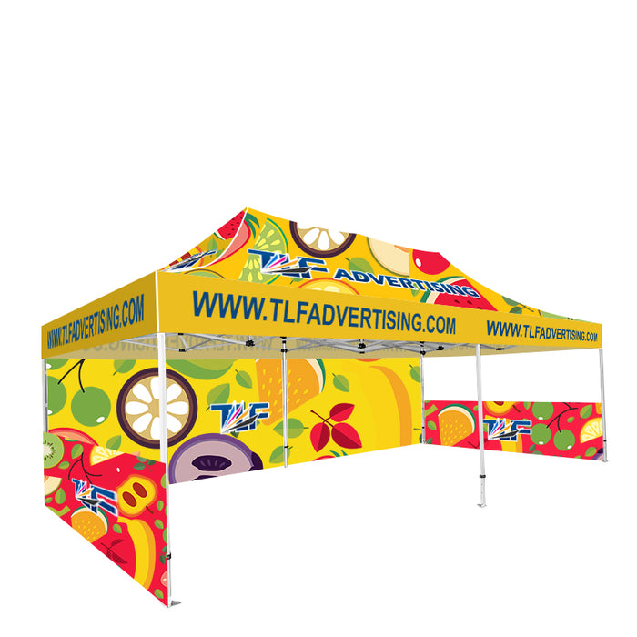 Package #5   13x26 Tent (Frame +Printed Top+Double Sided Printed 26ft Full Back Wall +2*Double Sided Printed 13ft Half Walls)