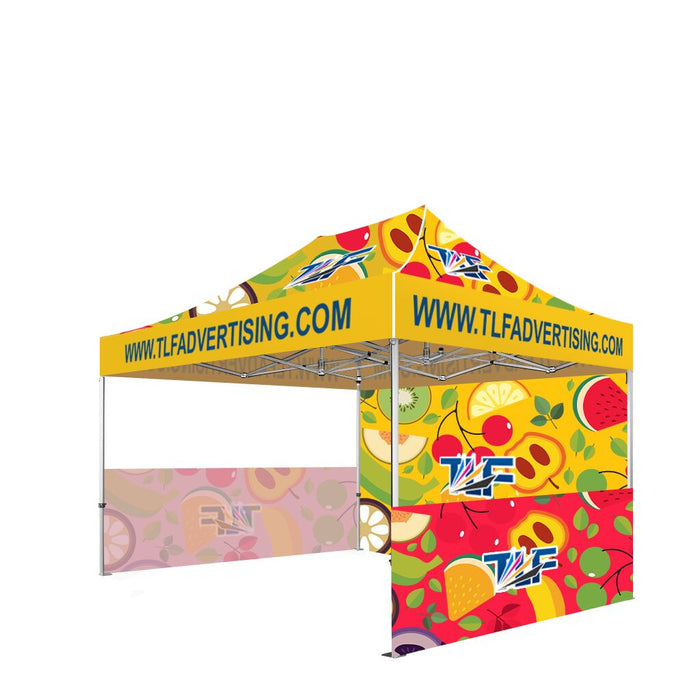 Package #12  13x20 Tent (Frame +Printed Top+Double Sided Printed 20ft Back Wall +2*Single Sided Printed 13ft  Half Walls)