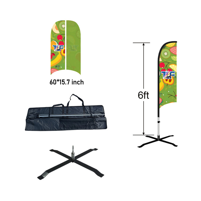 6ft Popular Custom Printed Feather Flags