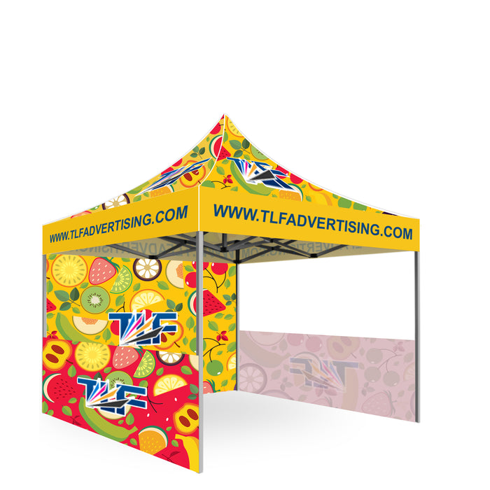 Package #12   10x10 Tent (Frame +Printed Top+Double sided printed full wall+2*Single sided printed half wall  )